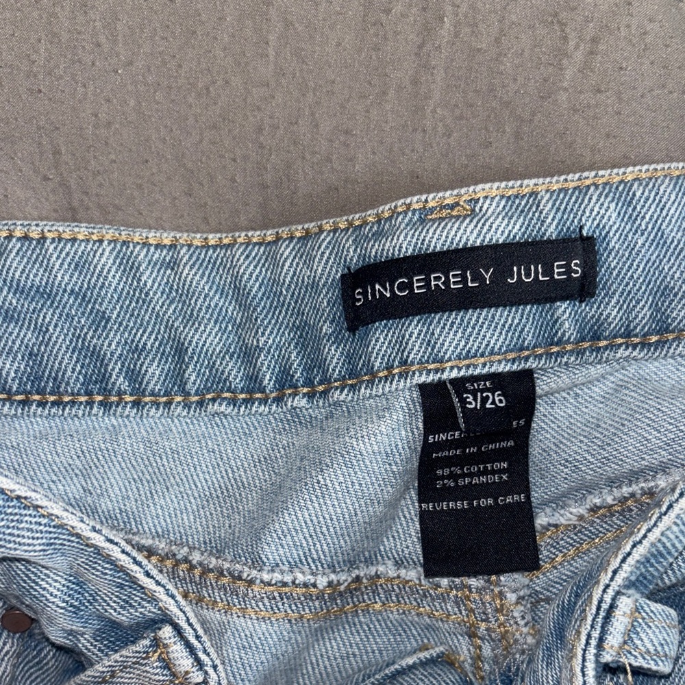 Sincerely Jules Light Blue Flare & Wide Leg Jeans - Picture 3 of 3